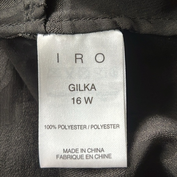 IRO GILKA BURNOUT LACE UP SHEER RUFFLE V-NECK BLOUSE BLACK SIZE 34/XS - Picture 4 of 7